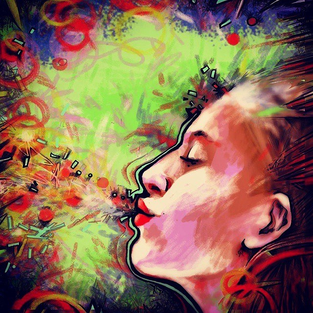 bacio kiss beso digital digitalart art arte artist artista paiting pintura