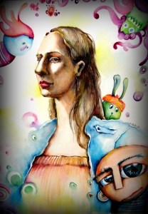 watercolor acuarela color paper papelportrait retrato woman artist evamelgarejo artista argentina